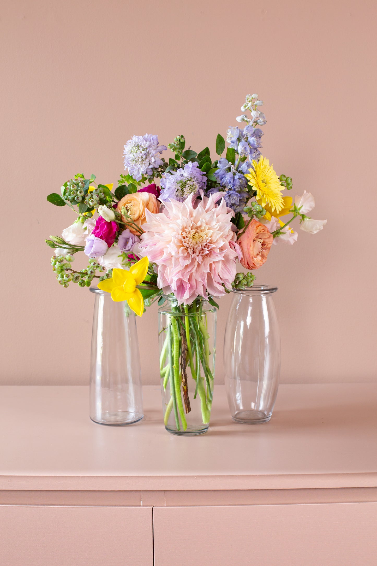 9" Trio Bouquet Vase Asst.