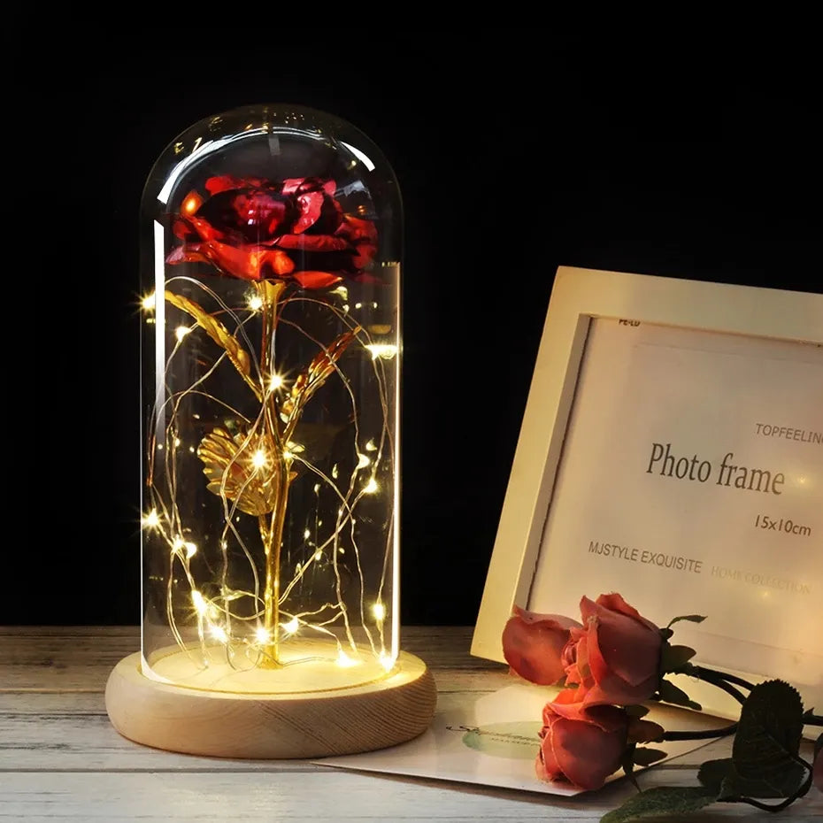 Artificial Eternal Rose With Led Light