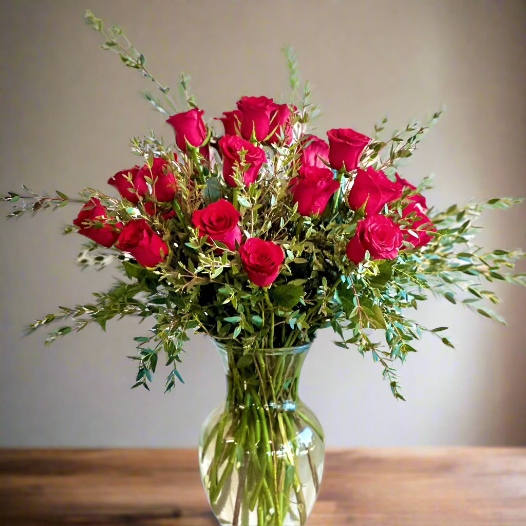 Classic Red Roses Jar
